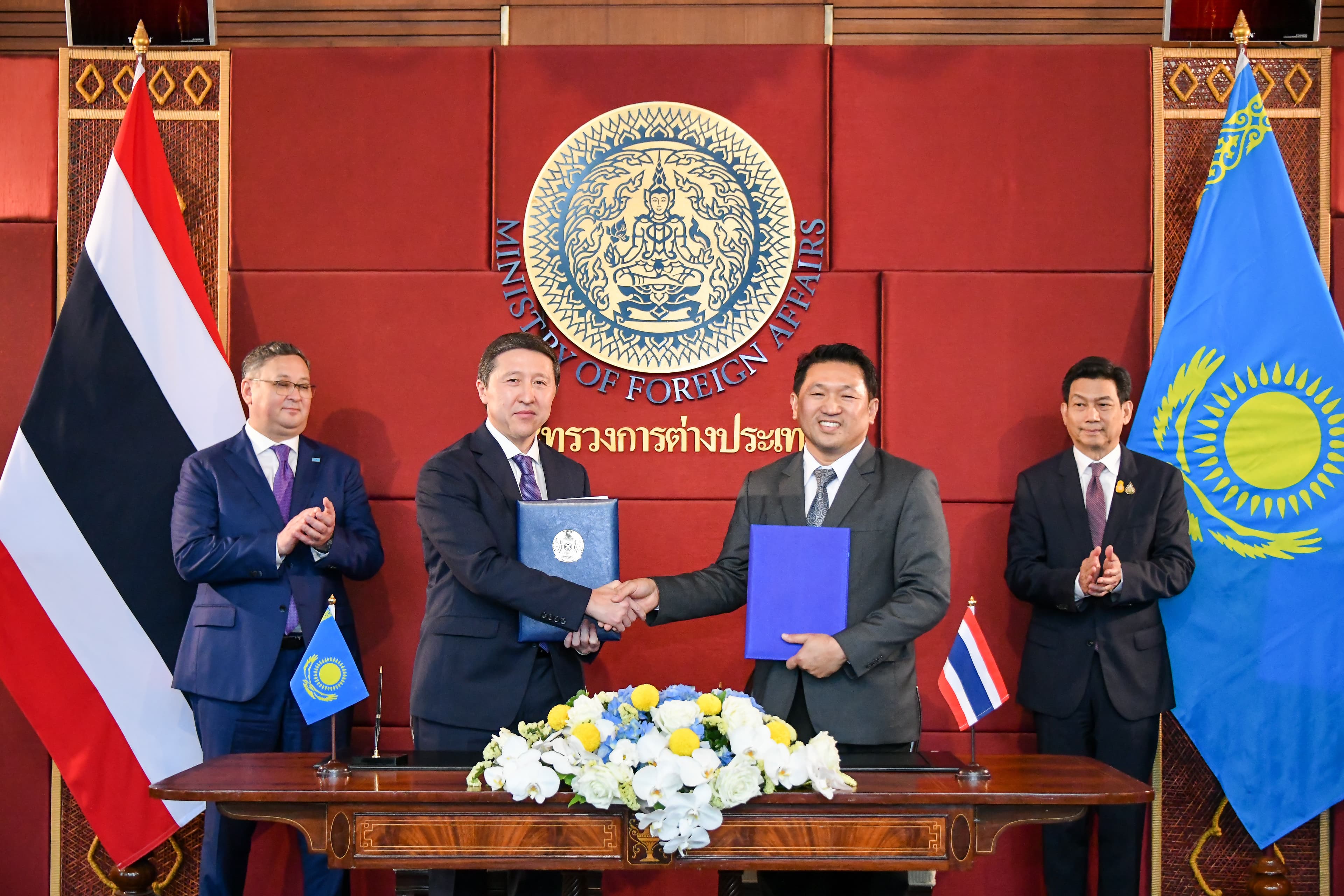 การลงนามในร่างบันทึกความเข้าใจว่าด้วยความร่วมมือด้านการท่องเที่ยวระหว่างกระทรวงการท่องเที่ยวและกีฬาแห่งราชอาณาจักรไทยและกระทรวงการท่องเที่ยวและกีฬาแห่งสาธารณรัฐคาซัคสถาน