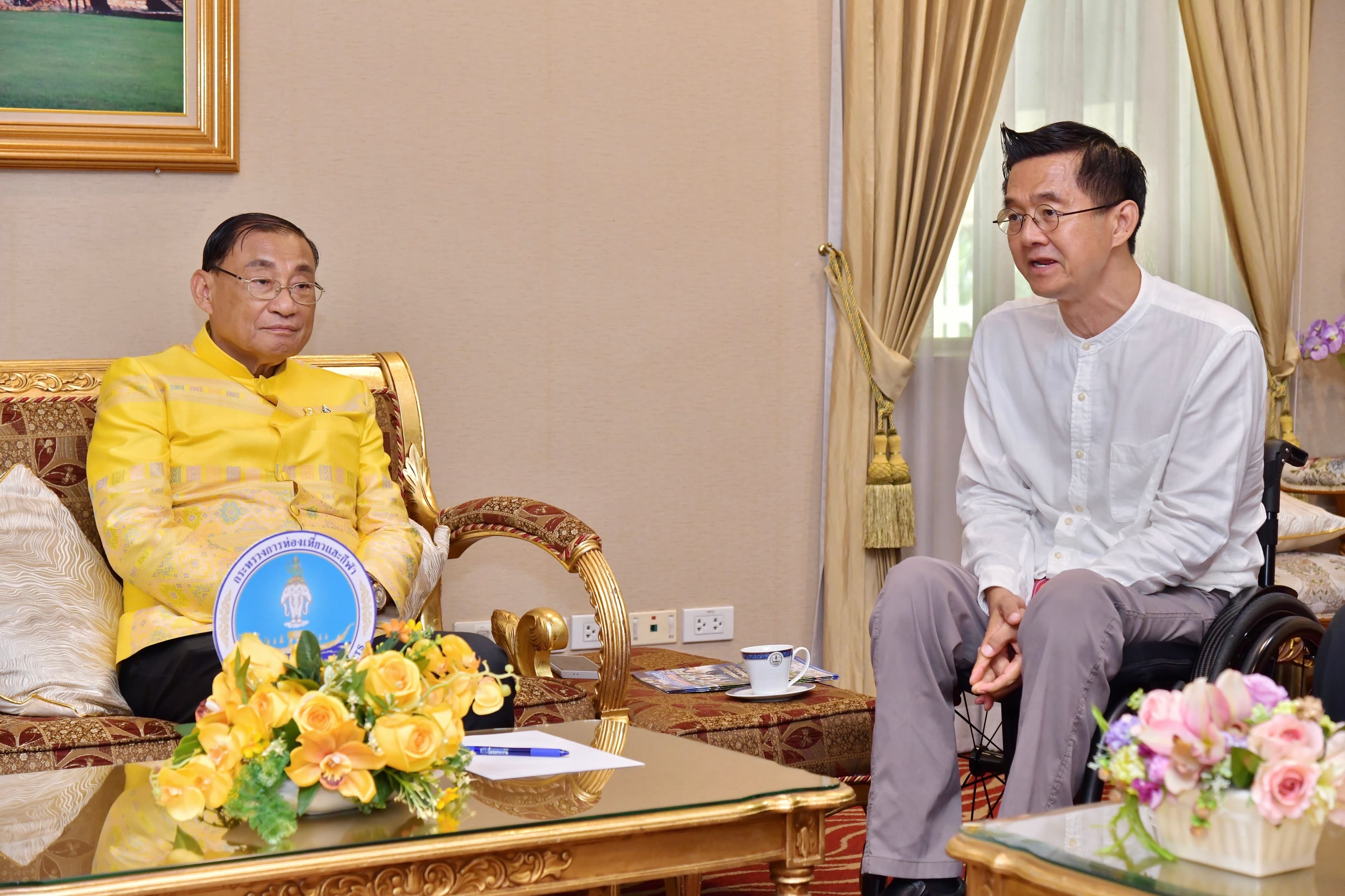 รมว.เสริมศักดิ์ หารือร่วมกับนายกฤษนะ ละไล เพื่อผลักดันและส่งเสริมการท่องเที่ยว Tourism for All เพื่อส่งเสริมการท่องเที่ยวในกลุ่มเปราะ-บางผู้สูงอายุ ให้ไดมาชชาตรฐาน อย่างทั่วถึง และเท่าเทียม ตามอารยสถาปัตย์