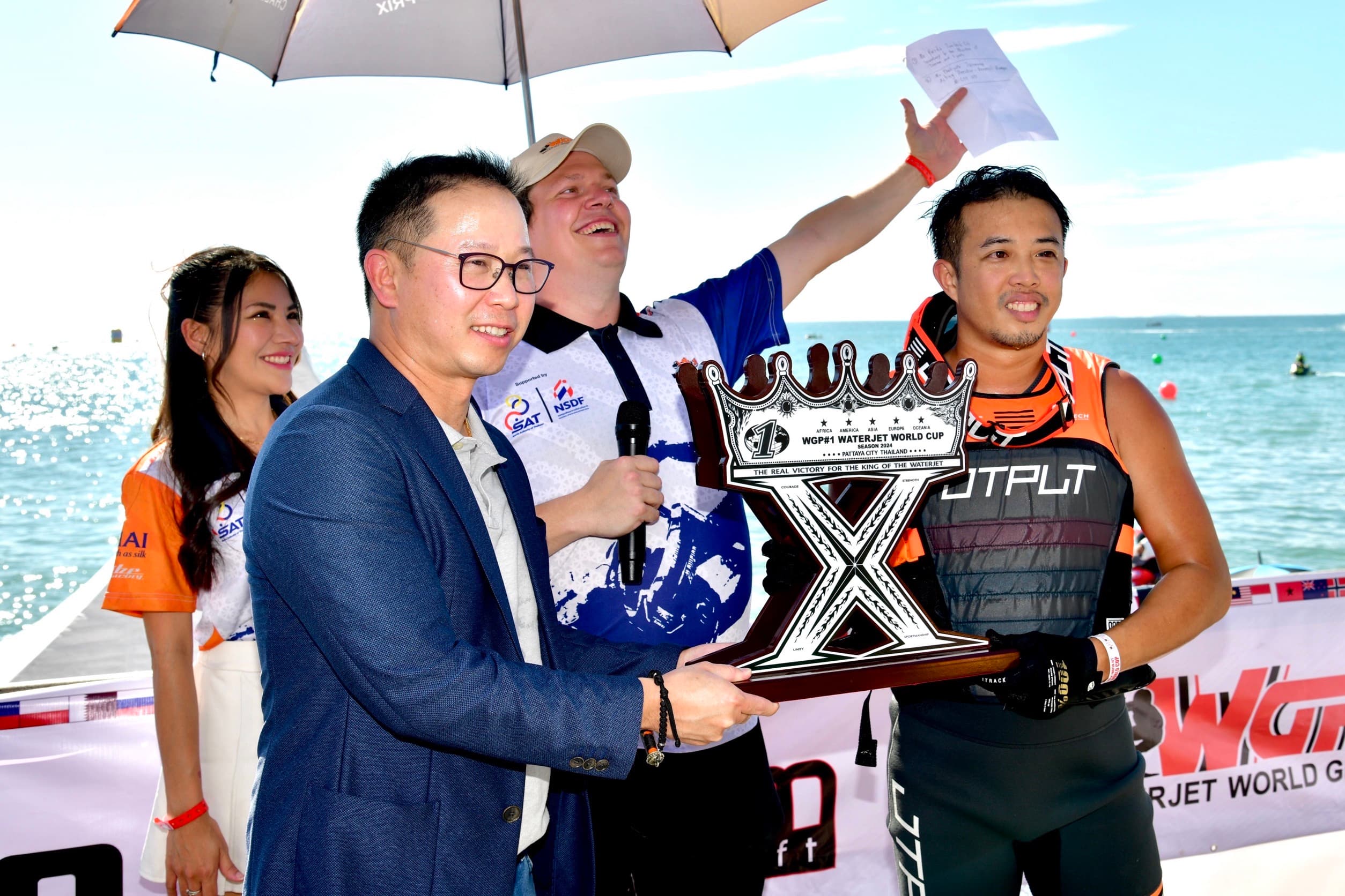 "เลขานุการ รมว. ท่องเที่ยวและกีฬา ร่วมประกาศความสำเร็จ ทัวร์นาเม้นท์เจ็ตสกีไทยขึ้นแท่นอันดับ 1 ของโลก"