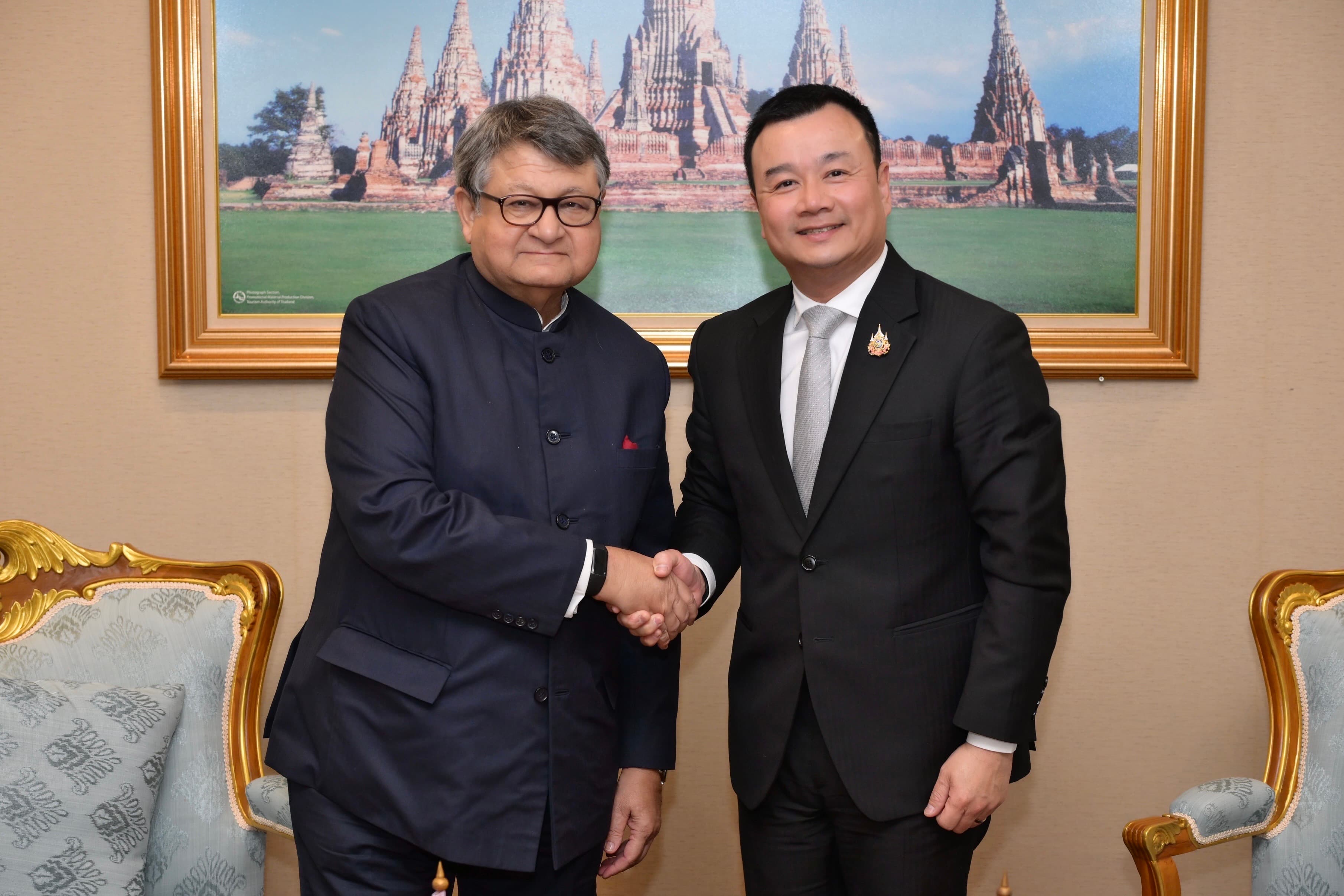 รมว.กก. สรวงศ์ ต้อนรับรองประธานสถาบันแห่งชาติเพื่อการเปลี่ยนแปลงอินเดีย เพื่อร่วมหารือและกระชับความร่วมมือการท่องเที่ยวและกีฬา ไทย - อินเดีย